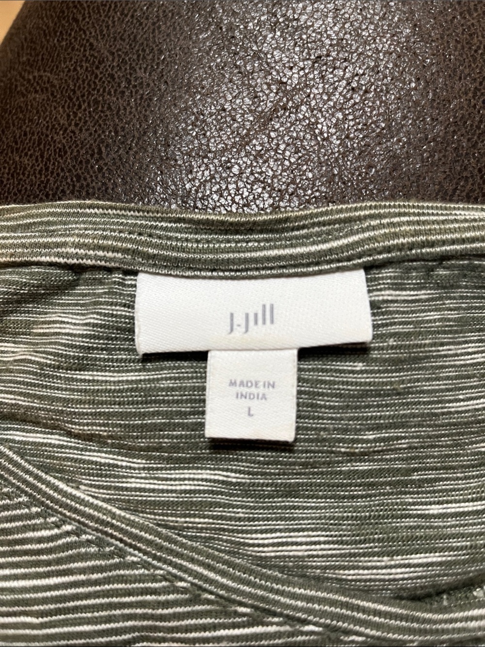 J. Jill Olive Green Scoop Neck Short Sleeve Top Cotton Casual Relaxed - Picture 6 of 8